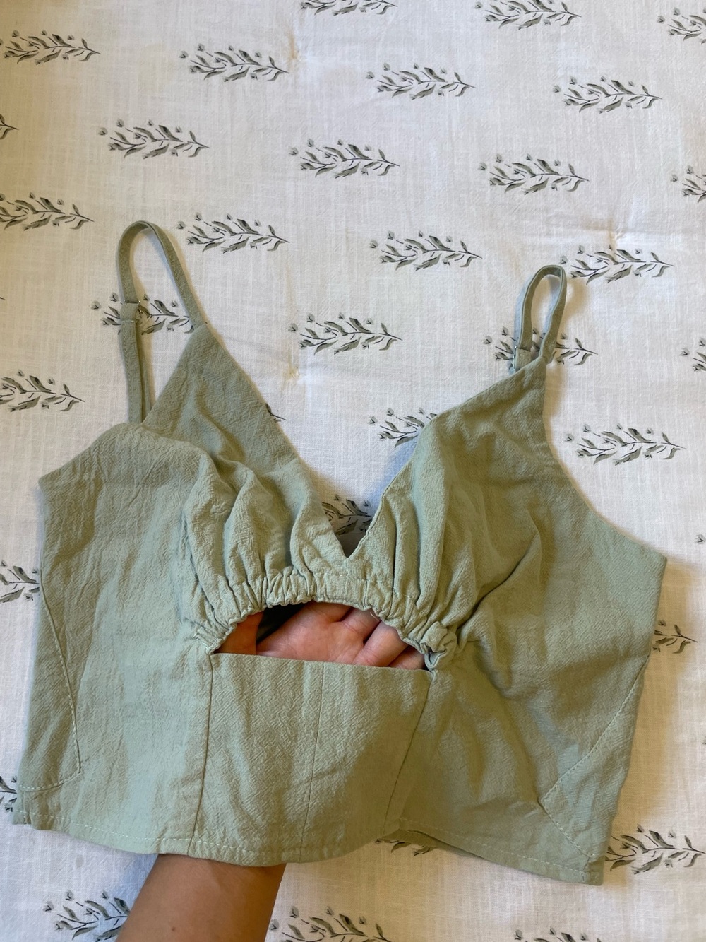 Sage green crop top
